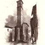 Die Torre Civica auf einer Zeichnung aus dem 19. Jahrhundert von Edward Lear, Foto: Edward Lear, Illustrated excursions in Italy, London 1846, S. 137