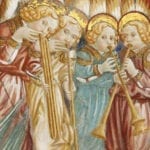 Particolare degli affreschi di Pierpalma da Fermo con gli angeli musicanti. Foto: Giovanni Lattanzi