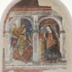 Maestro della Madonna della Misericordia, Verkündigung, Fresko in der dritten Nische an der Nordwand (1491), Foto: Giovanni Lattanzi