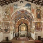 La parete absidale con gli affreschi di Dionisio Cappelli (1508). Foto: Giovanni Lattanzi