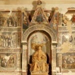 Le storie di sant’Antonio Abate affrescate da Dionisio Cappelli nella parete absidale (1511). Foto: Giovanni Lattanzi