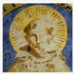 Fresco showing the face of Saint Anthony in the basilica of San Francesco in Assisi, after the recovery and reassembly of the fragments, photo: Il restauro in San Francesco ad Assisi. Il cantiere dell’utopia, ed. by G. Basile, Rome 2007, p. 277, fig. 34