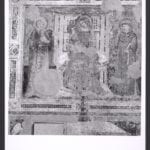 L’affresco con la Madonna in trono e santi sul lato settentrionale dell’abside. Foto: Max Hutzel, Foto Arte Minore, 1960. Digital image courtesy of the Getty’s Open Content Program