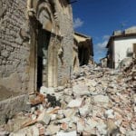 The façade of the former church of San Fortunato damaged by the earthquake of August 24, 2016, photo: Giovanni Lattanzi