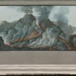 Der Krater des Vesuvs mit ausströmender Lava 1767; Tafel X.