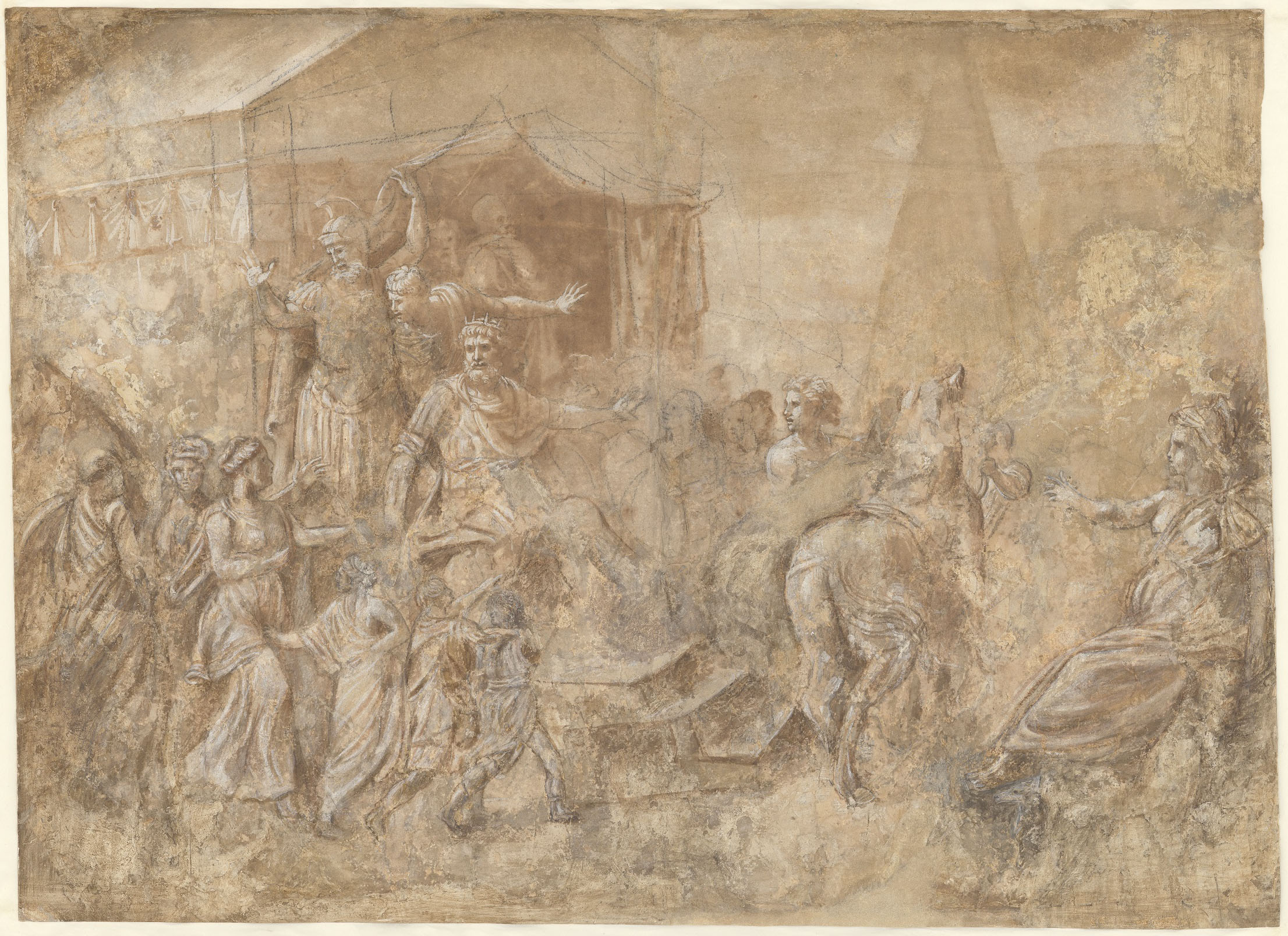 Giulio Romano, The Release of Cloelia, ca.1524, watercolor and brown ink on paper, 39.8 x 54.8 cm, Rome, Bibliotheca Hertziana